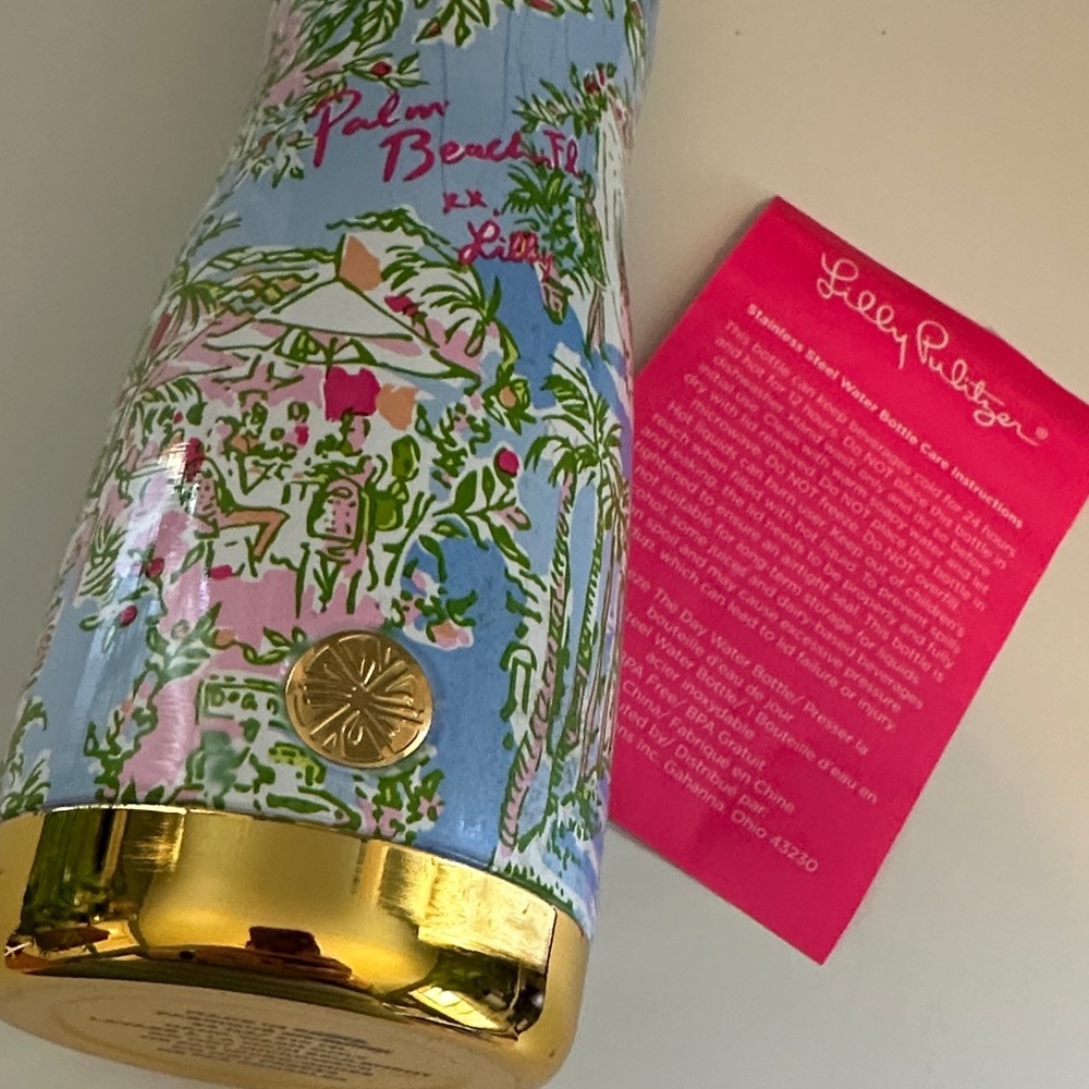 NEW w/o tags | Lilly Pulitzer Squeeze The Day Stainless Steel Water Bottle - Picture 2 of 10